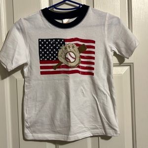 Little boys Gymboree Fourth of July flag baseball shirt 4t